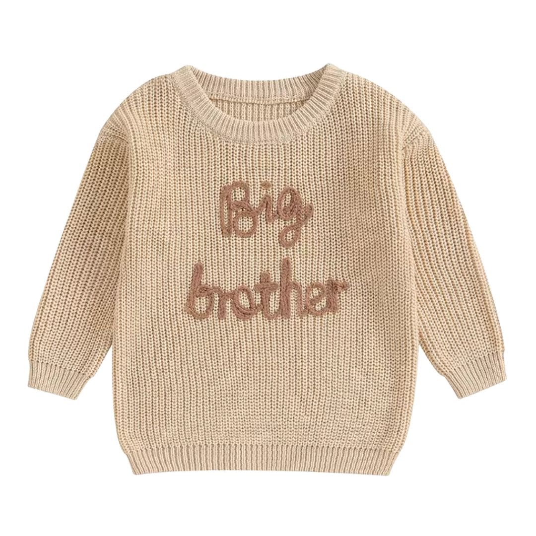 Big Brother Jumper for Boys (1-5 Years) in beige - Lulu Babe