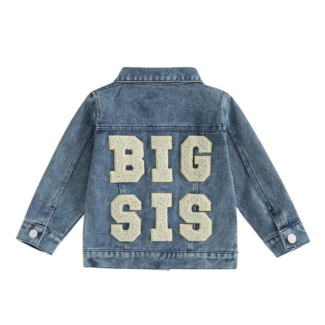 Big Sis denim jacket for big sister - matching sibling jackets available
