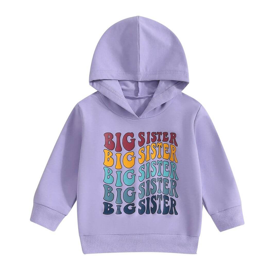 Big Sister Hoodie | Stylish Sibling Pullover for Girls (1-6 Years) - Lulu Babe