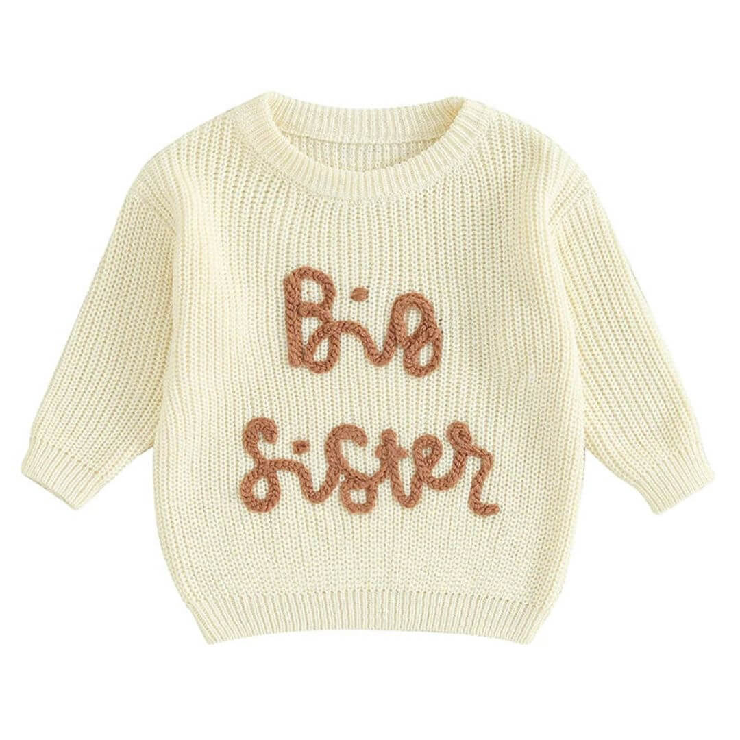 Big Sister Jumper in cream knit for 1-5 years