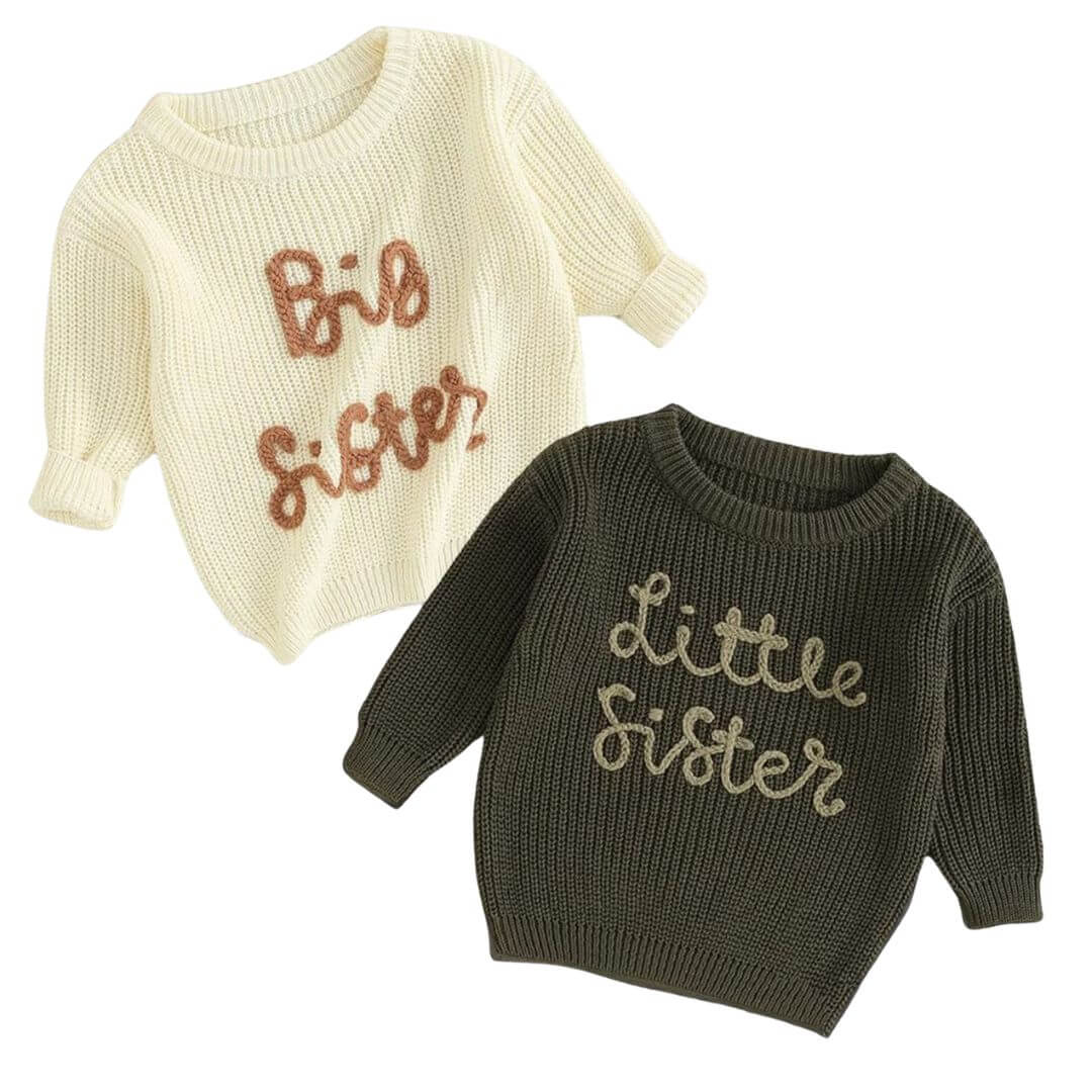 Big Sister Knitted Jumper | Matching Outfits for Big Sister Announcement - Lulu Babe