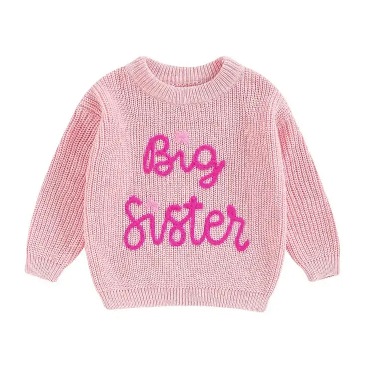 Big sister pink jumper - matching sister jumper available