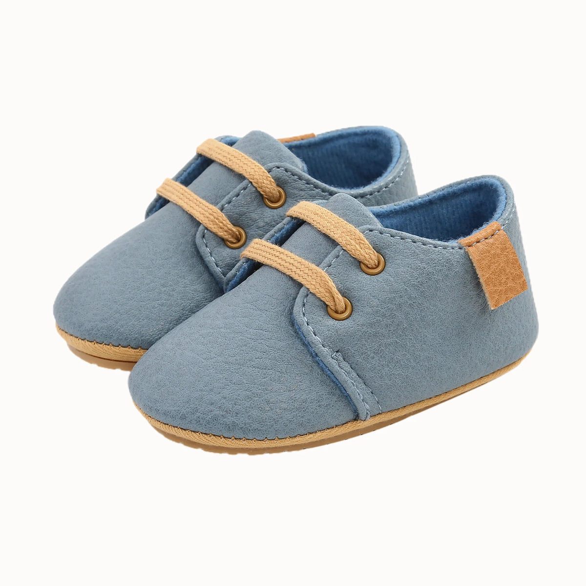 Blue lace-up oxford style baby shoes
