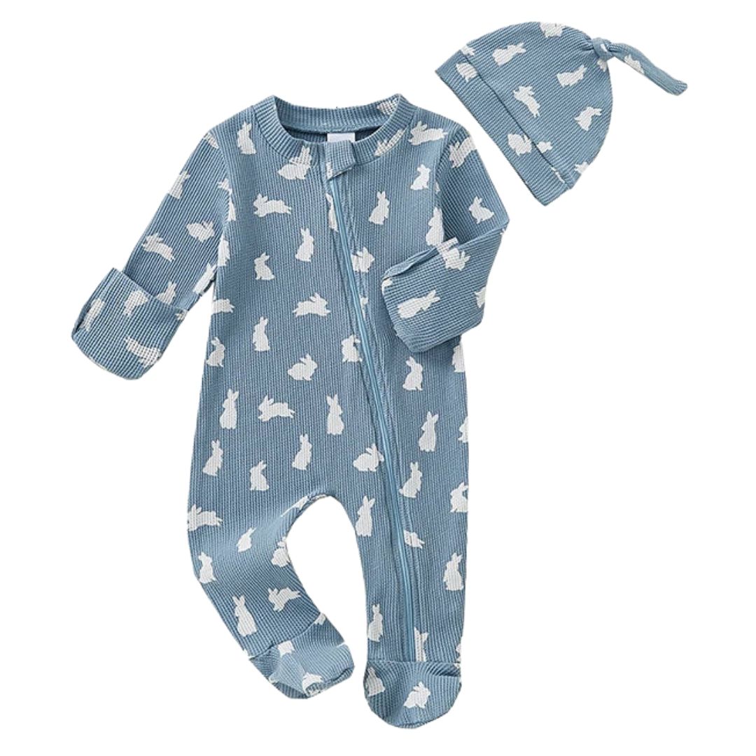 Bunny Zip Waffle Romper