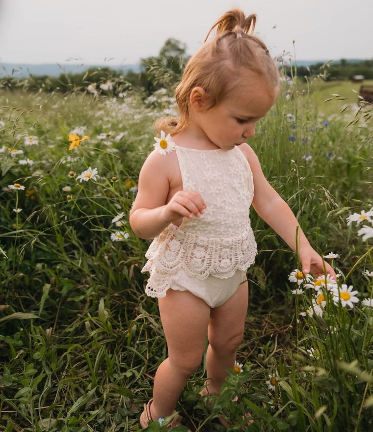 Boho Lace Baby Romper