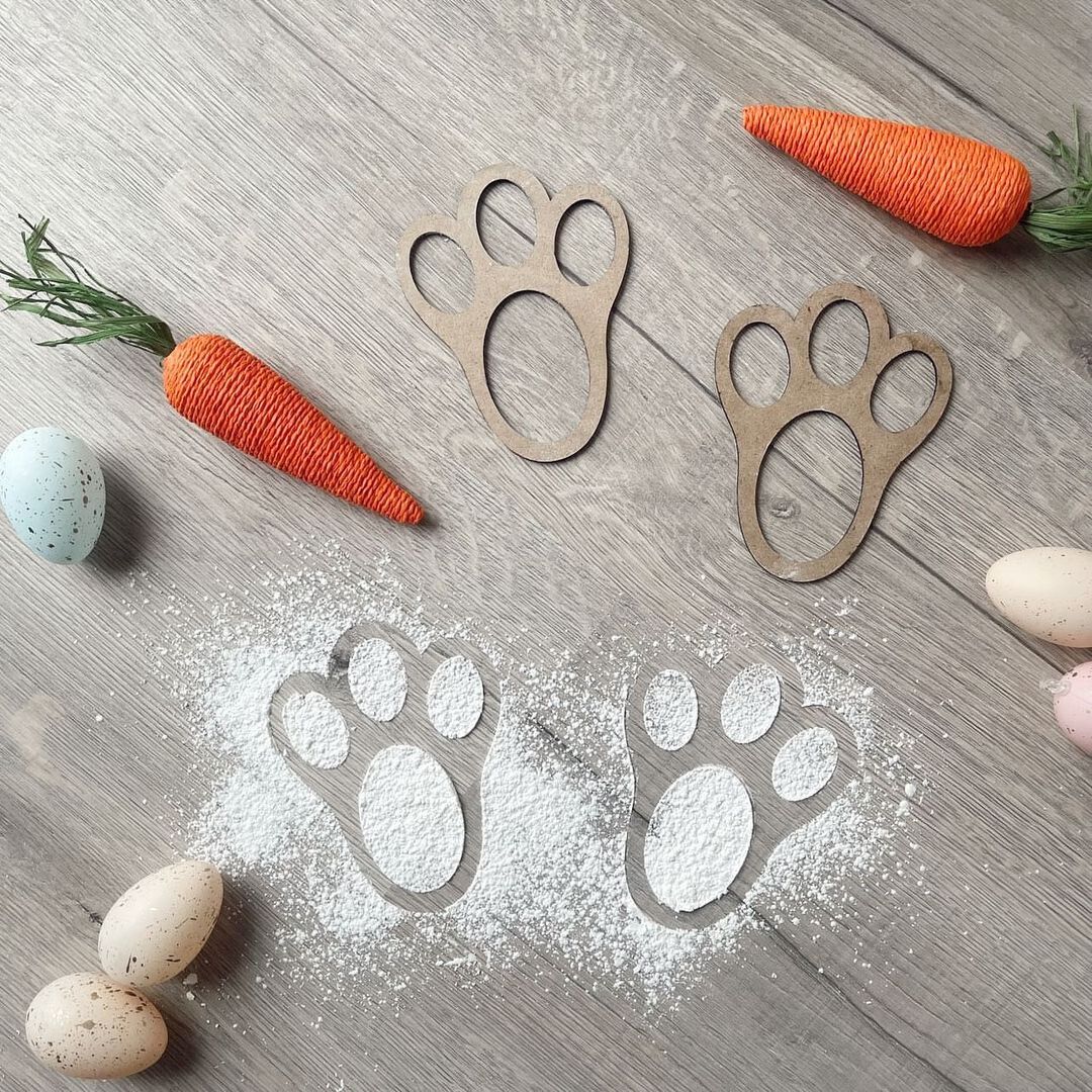 Easter Bunny Footprint Stencils