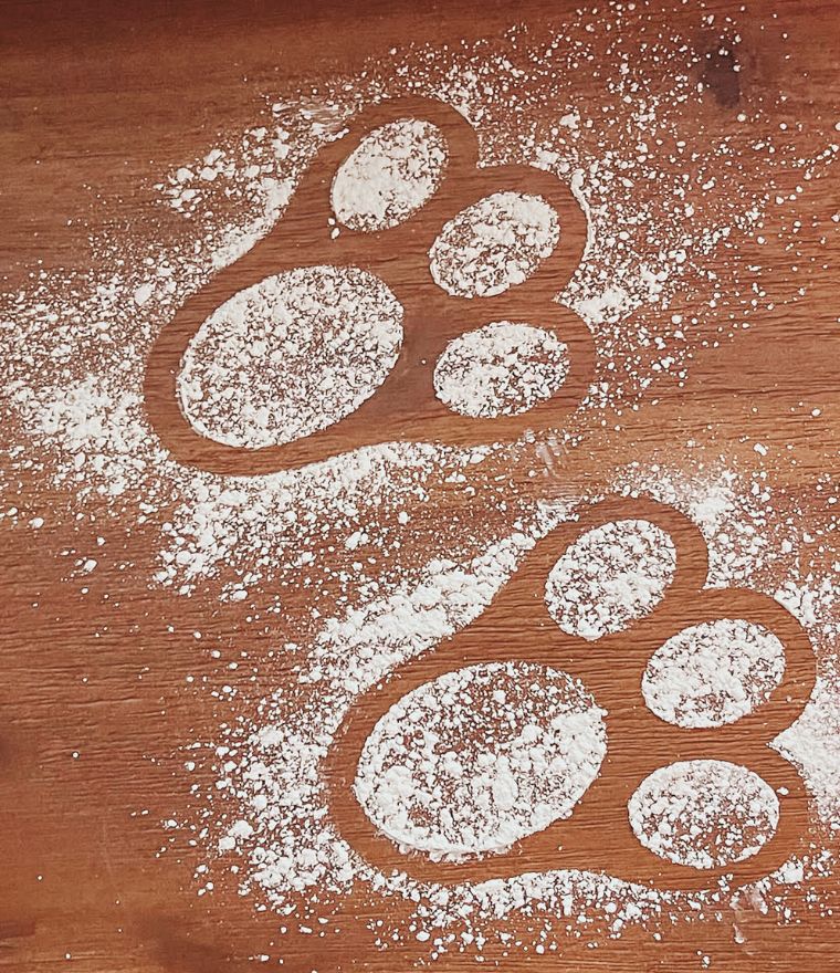 Easter Bunny Footprint Stencils | Set of 2 Wooden Paw Stencils
