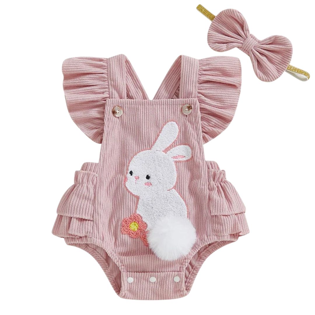 Bunny Tail Ruffle Romper