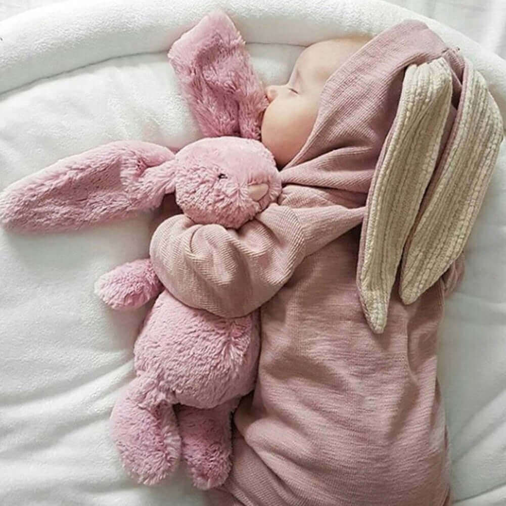 Bunny Zipper Baby Onesie | Floppy Bunny Ears on Hood - Lulu Babe