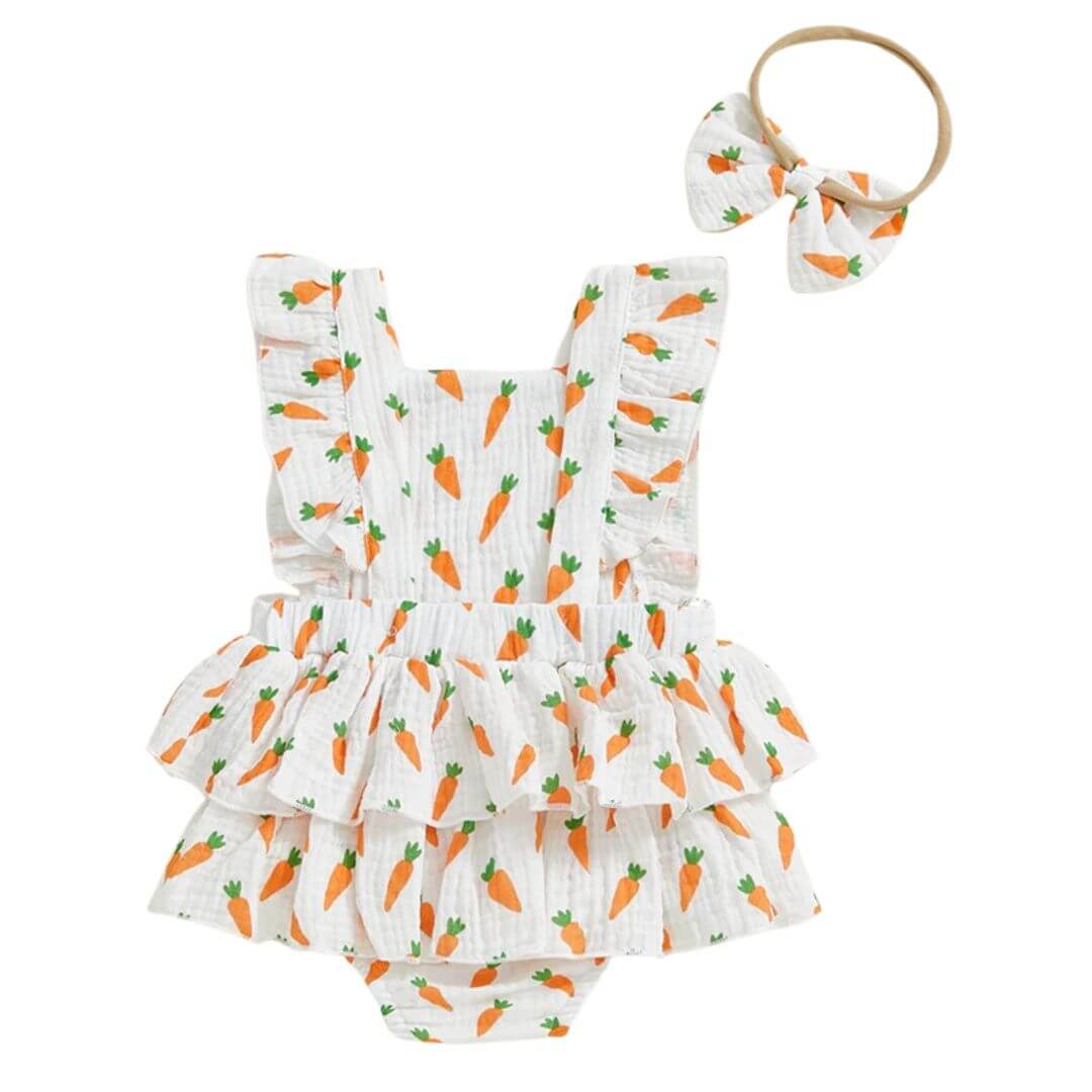 Carrot Ruffle Easter Baby Outfit | Cute Easter Baby Costume - Lulu Babe