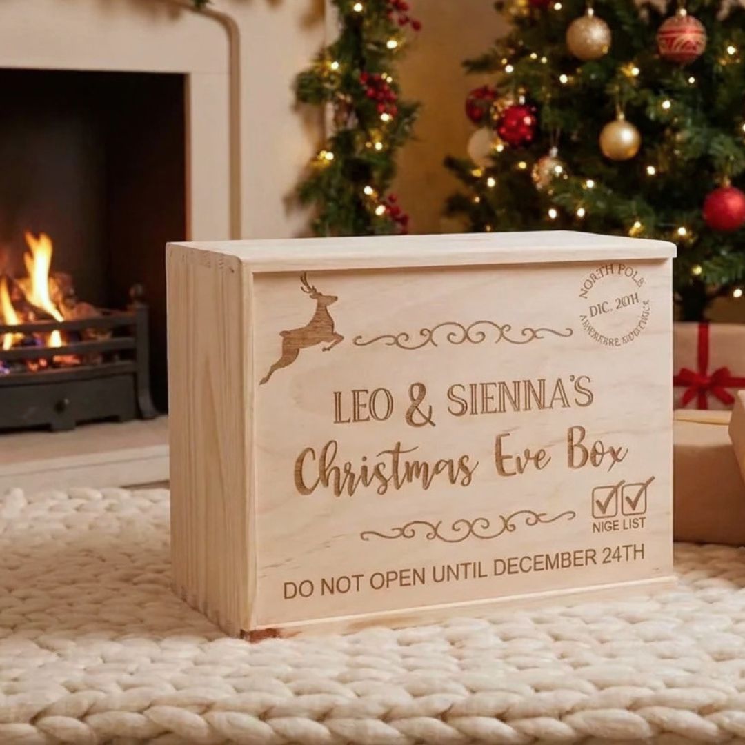 Personalised Wooden Christmas Box