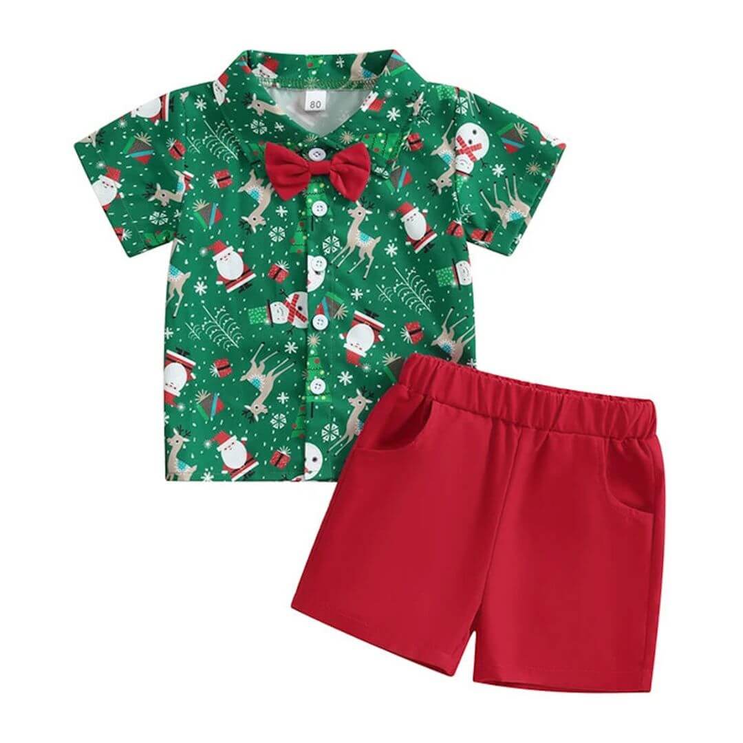 Christmas Toddler Shirt Set Adorable Festive Baby Boy Outfit