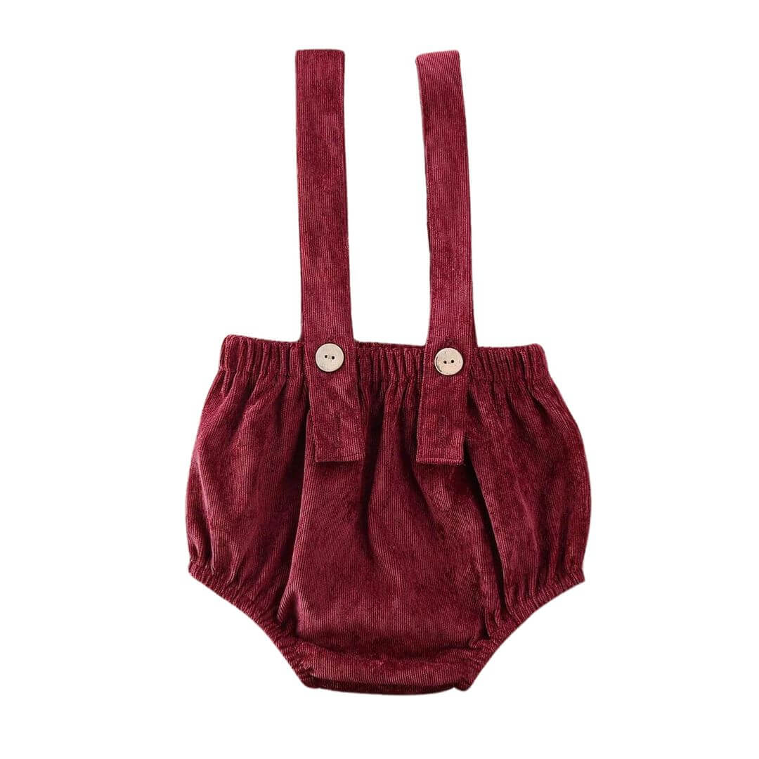 Corduroy Baby Suspender Shorts | Vintage Style for Baby Boys & Girls - Lulu Babe