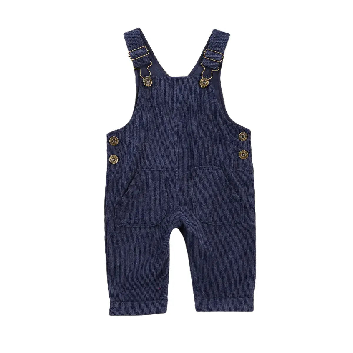 Corduroy Baby Overalls in dark blue - unisex baby romper from Lulu Babe 