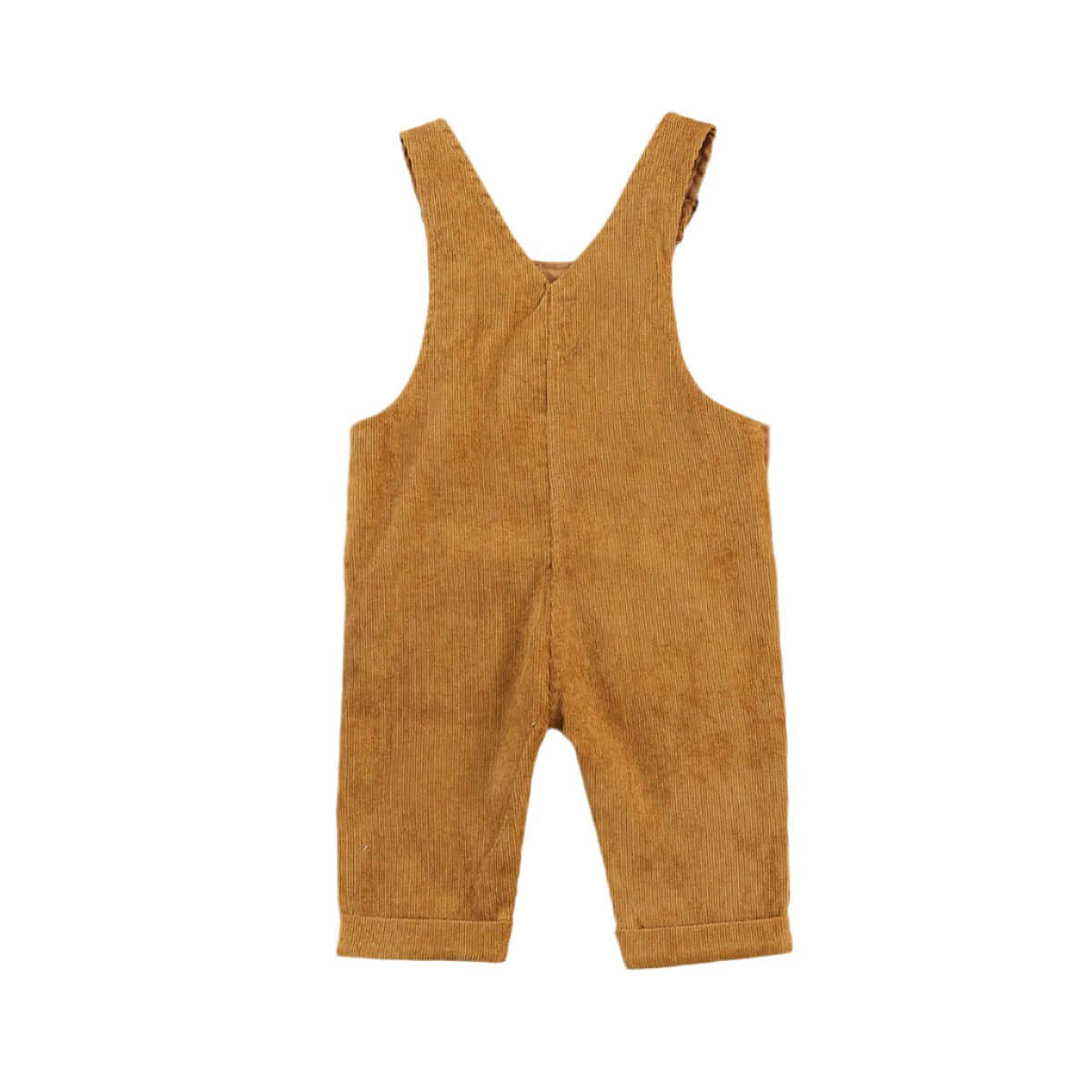Corduroy Baby Romper in mustard - unisex baby overalls - back view