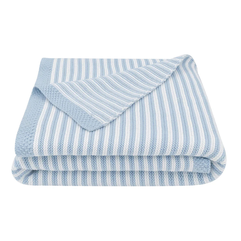 Cotton Knit Stripe Baby Blanket