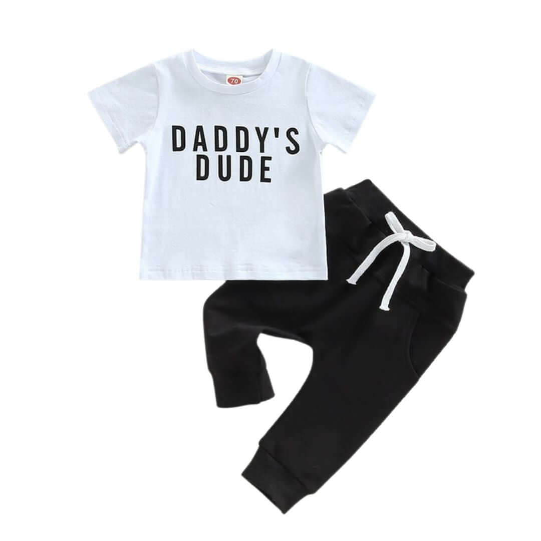 Daddy&#39;s Dude Set | Comfy Tee &amp; Tracksuit Pants for Babies &amp; Toddlers - Lulu Babe