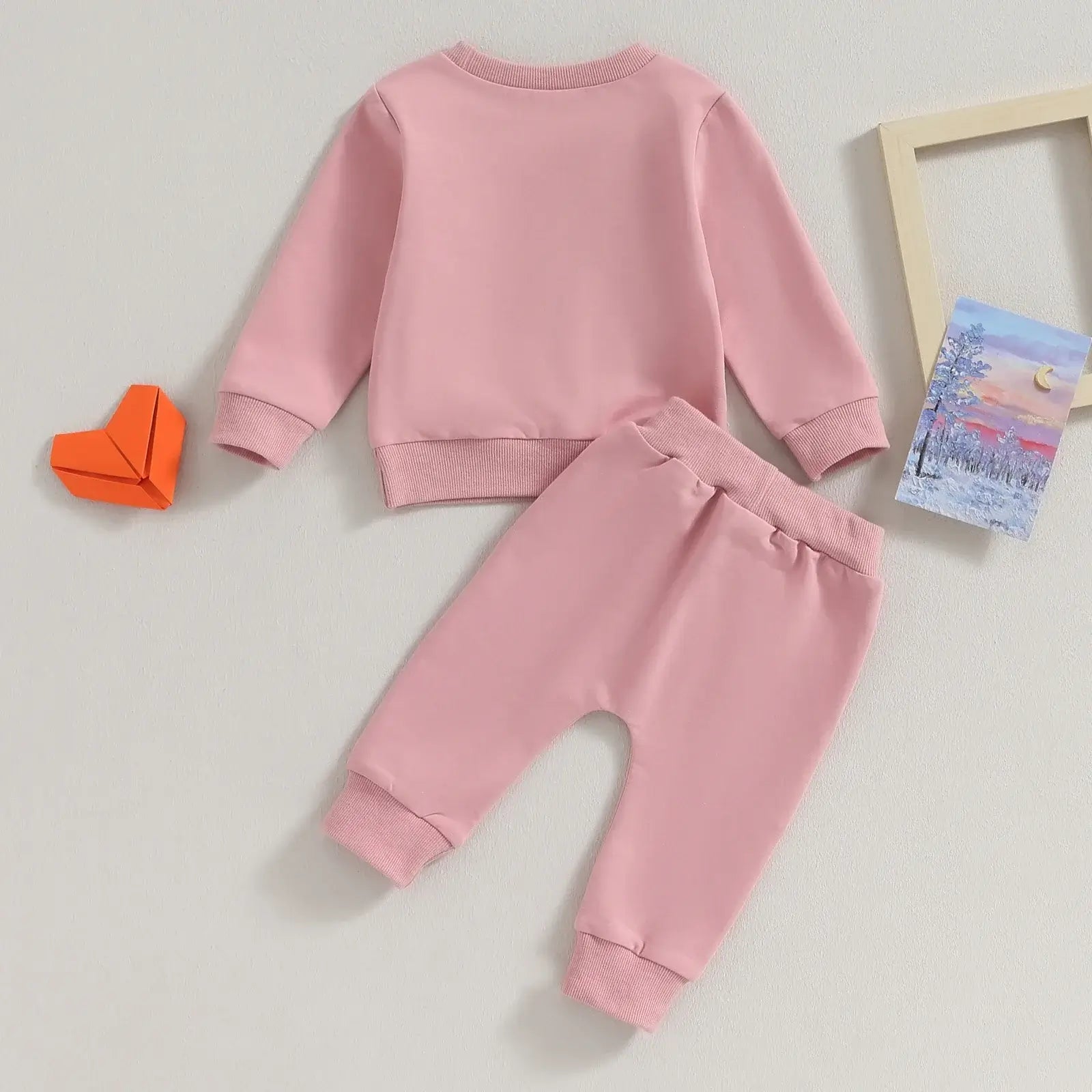 Daddy's Girl Baby Tracksuit Pink | Back view
