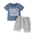 Adorable Daddy's Little Sidekick Set for baby boys aged 0-3, featuring a blue tee and grey shorts.