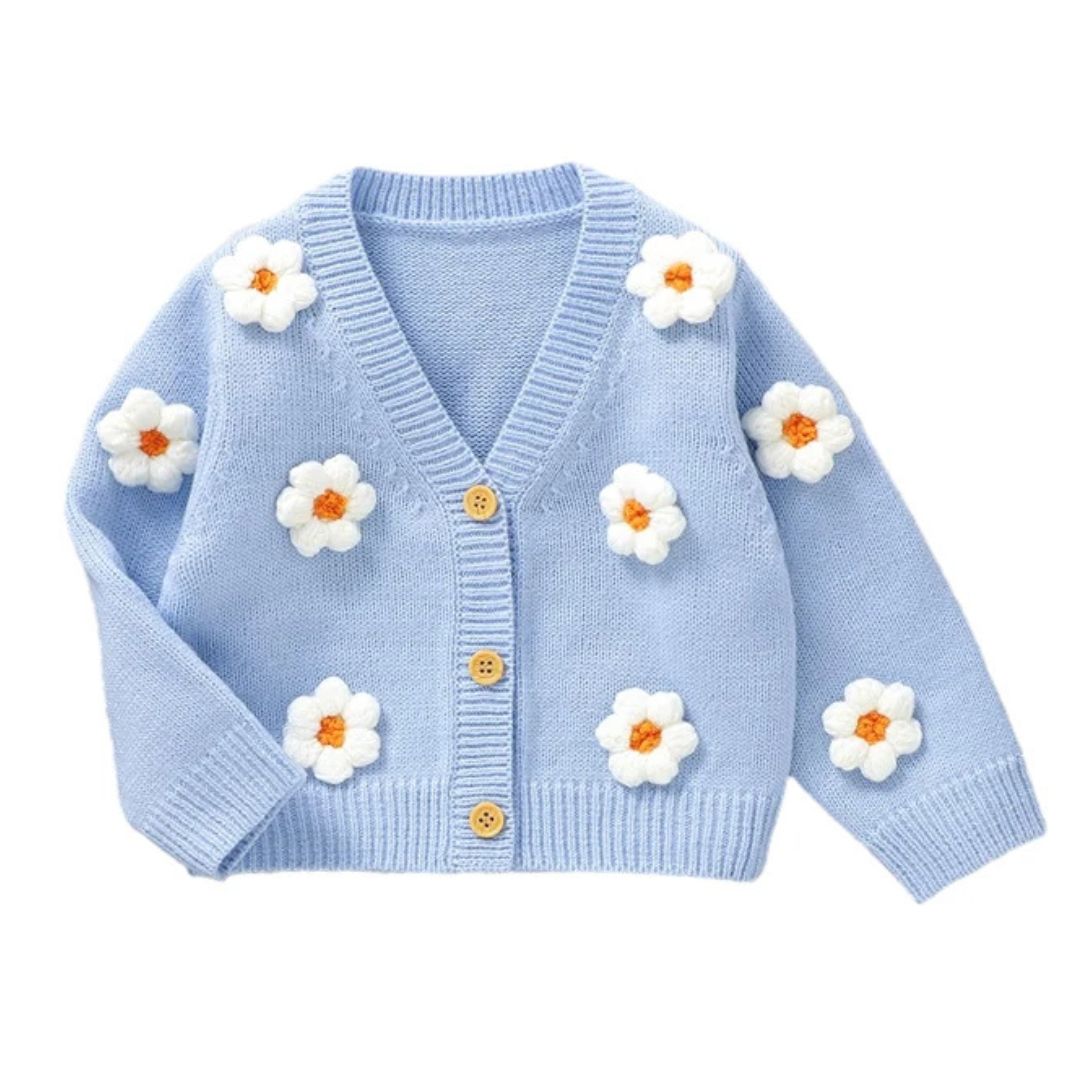 Baby & Toddler Flower Cardigan in blue