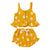 Yellow daisy baby girl outfit - peplum top and matching shorts