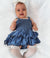 Denim Peplum Baby Romper | Stylish Romper Dress for Baby Girl - Lulu Babe