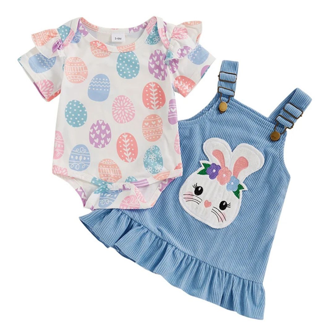 Easter Bunny Pinafore Dress Set