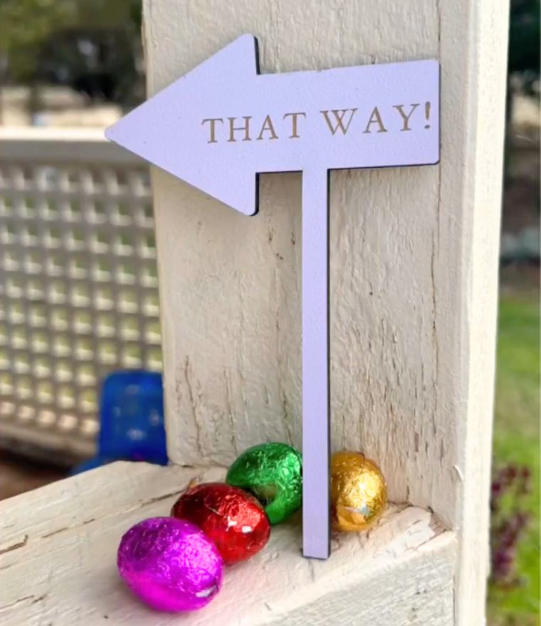 Personalised Wooden Easter Egg Hunt Signs