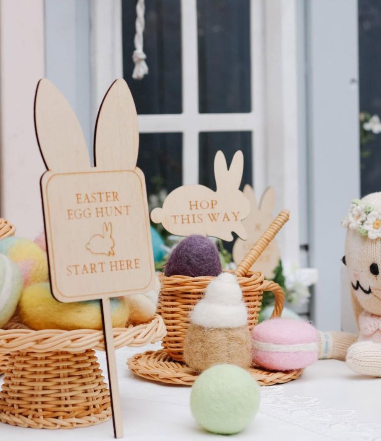 Personalised Wooden Easter Egg Hunt Signs