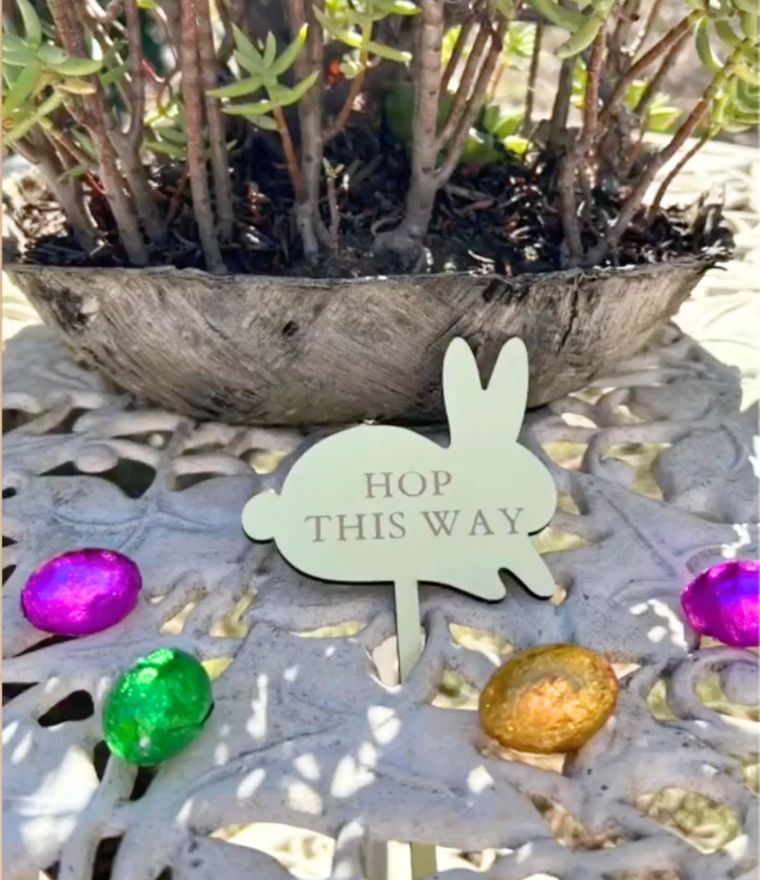 Personalised Wooden Easter Egg Hunt Signs