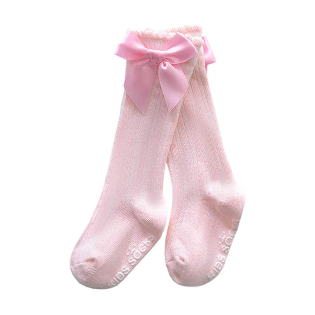 Elodie Bow Socks | Adorable Knee-High Baby Socks - Lulu Babe