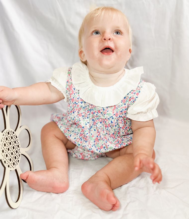 Frilly Floral Baby Girl Romper Set | Cute & Comfy - Lulu Babe