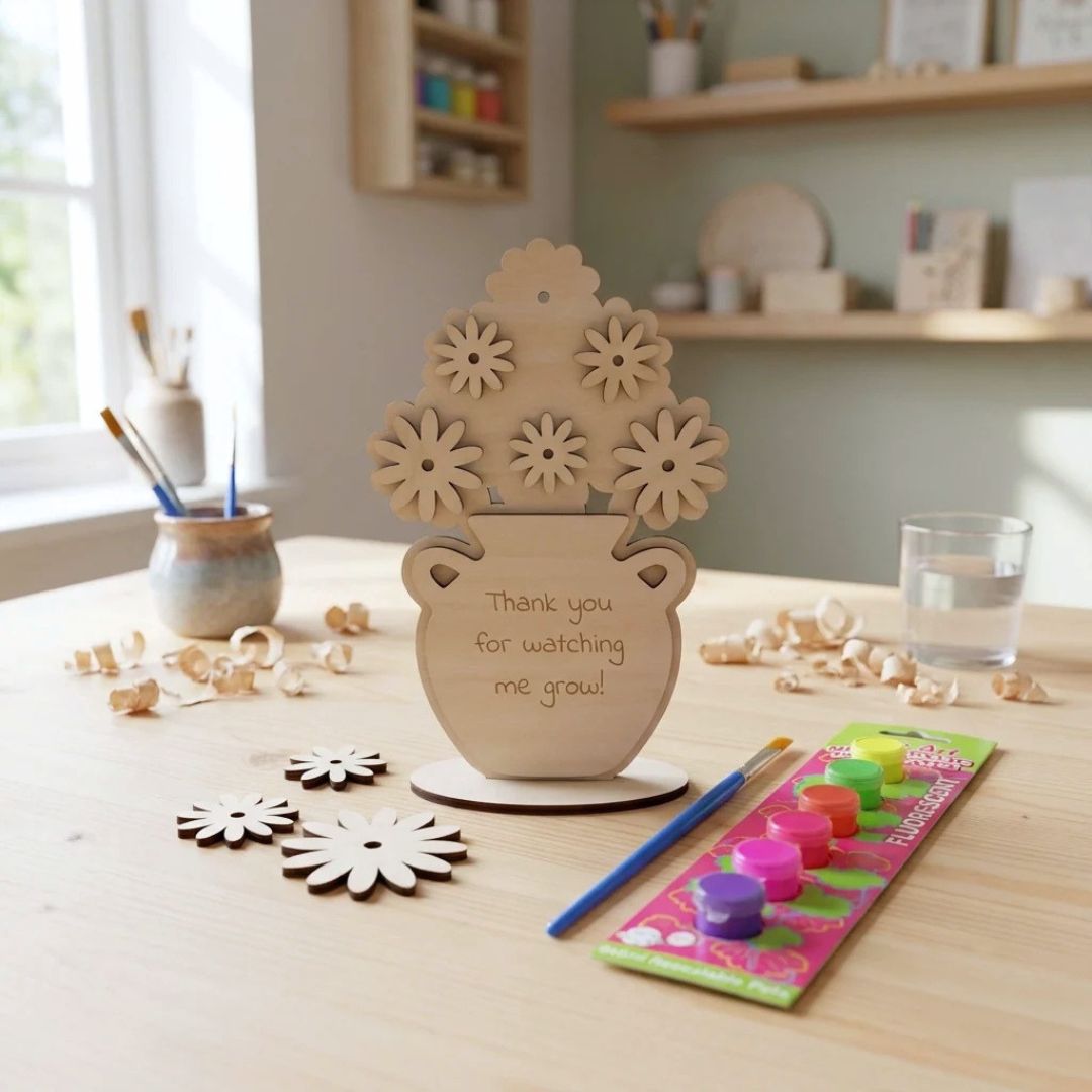 Personalised Wooden Flower Paint Kit