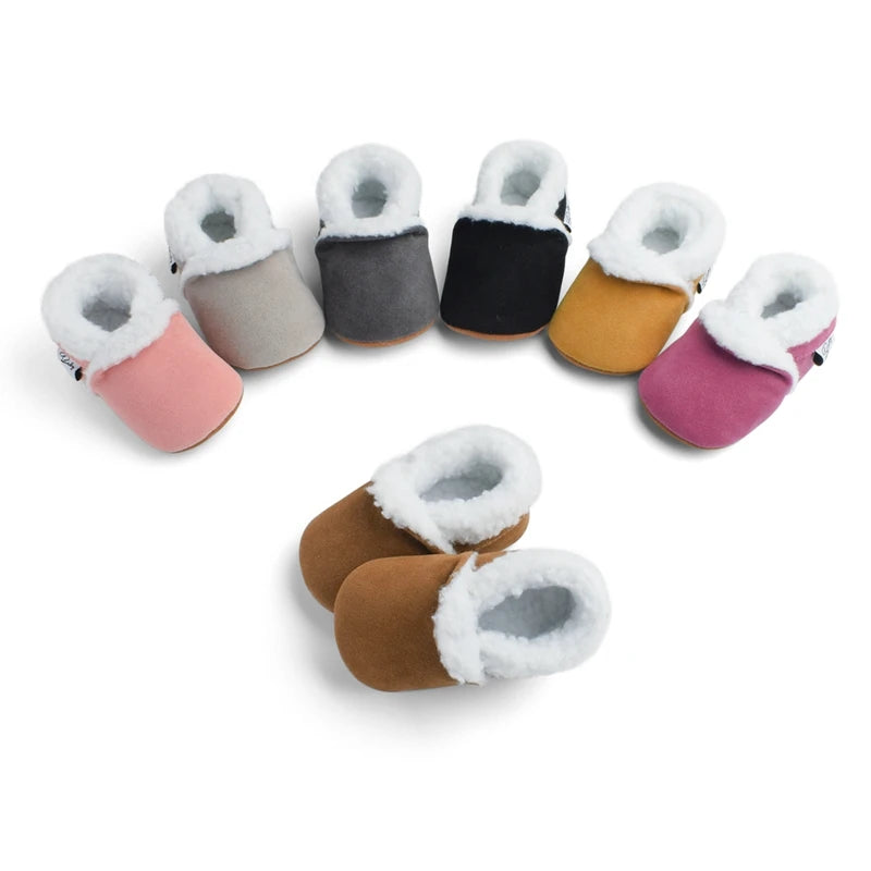 Fluffy baby moccasins from Lulu Babe