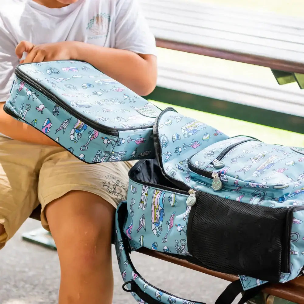 Insulated Kids Lunch Bag | Fun Transport Print - Lulu Babe