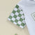"Handsome Just Like My Daddy" baby boy outfit - closeup of checkered sleeve