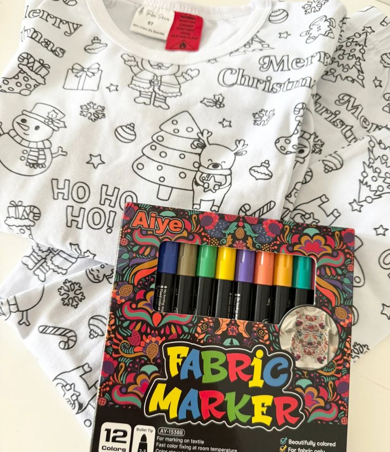 Kids Christmas Colouring Pyjamas