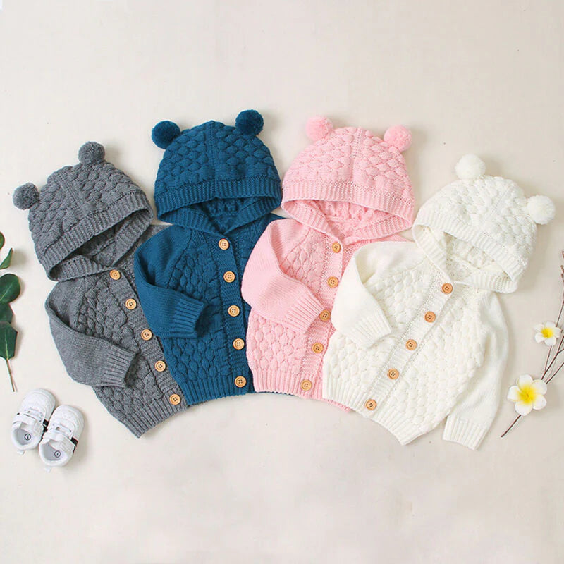 Knit Baby Bear Hooded Cardigan