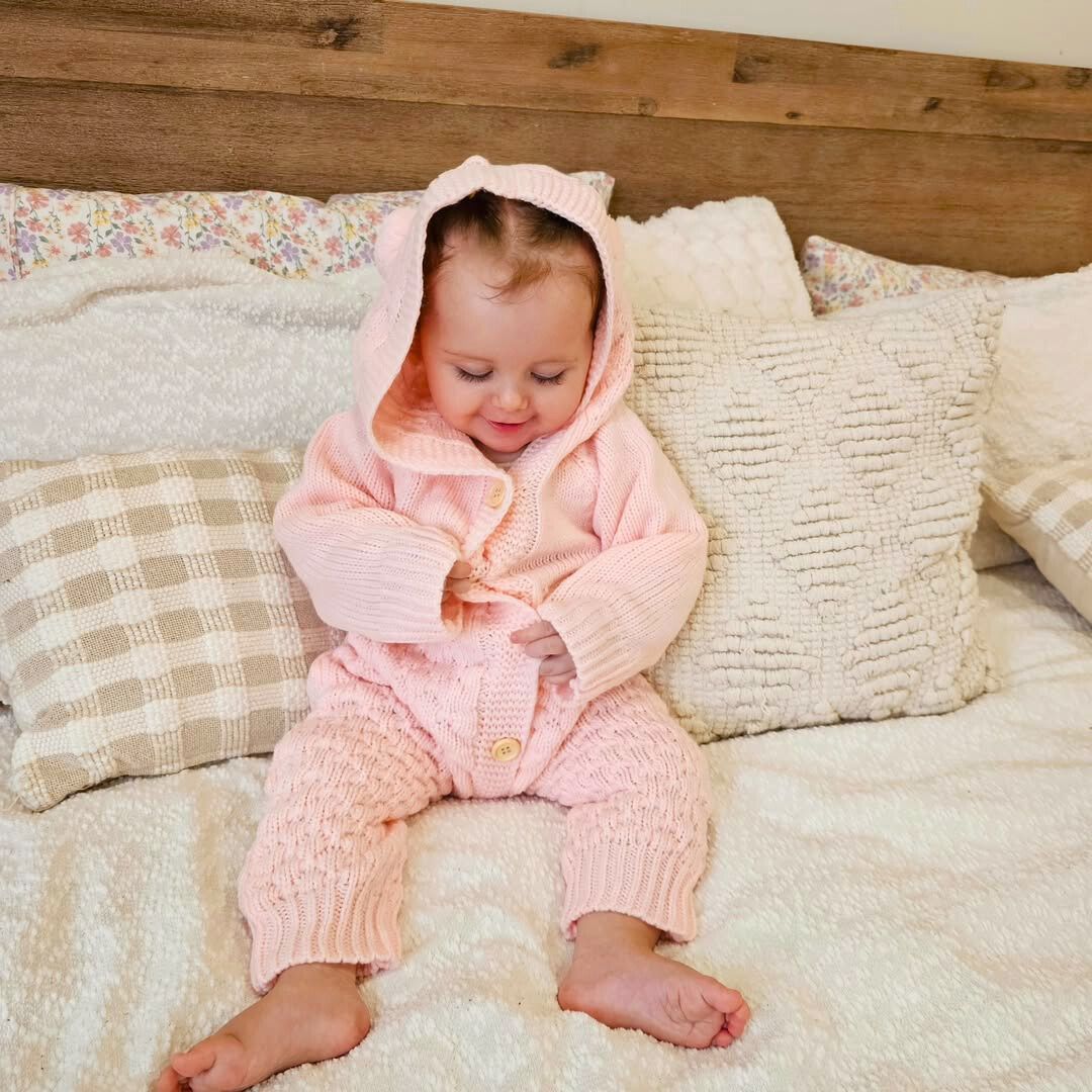 Knit Baby Bear Onesie