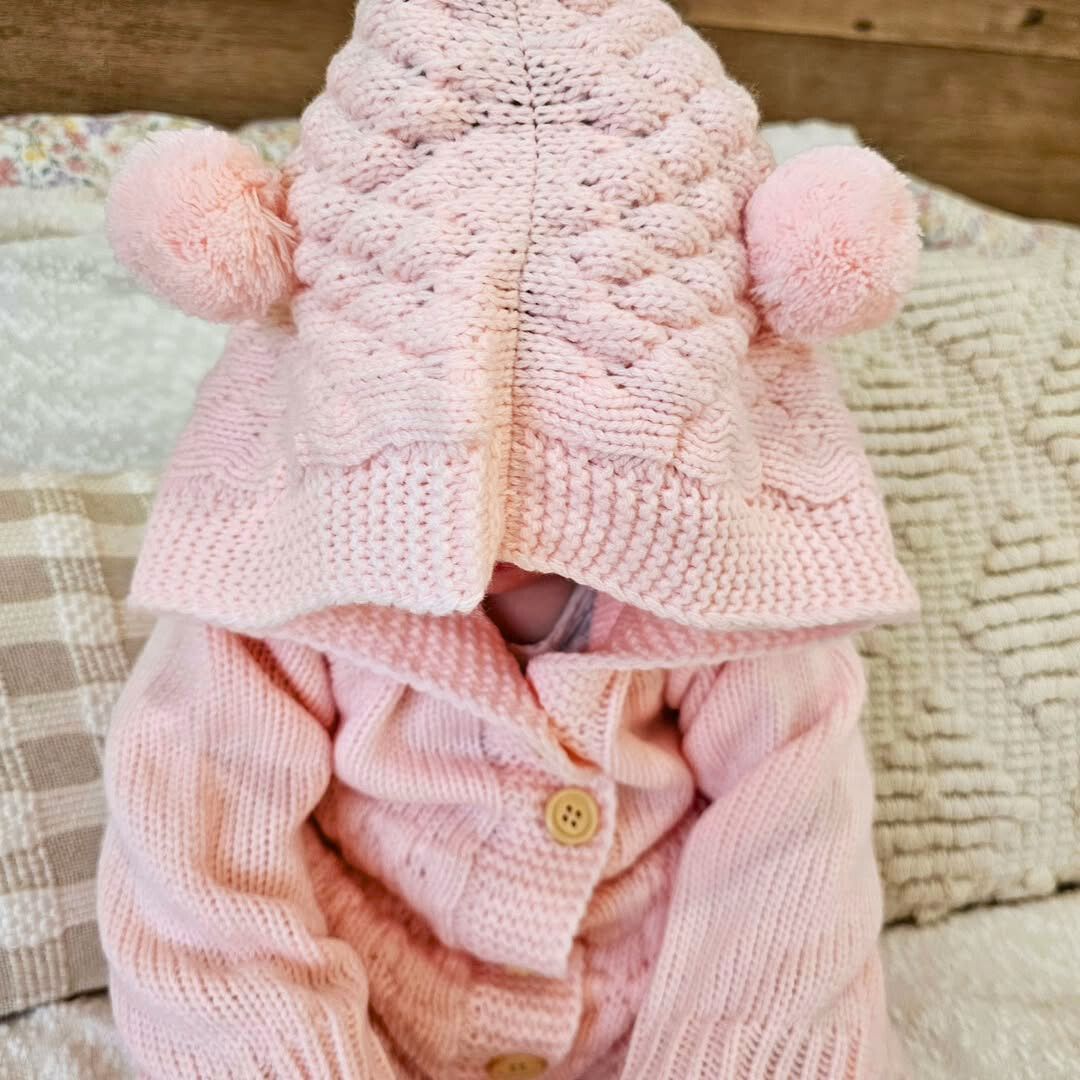 Knit Baby Bear Onesie