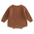 Brown knit baby romper - winter baby onesie with long sleeves and button detail.
