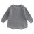 Grey knit baby romper with long sleeves and button detailing, perfect for winter snugness.