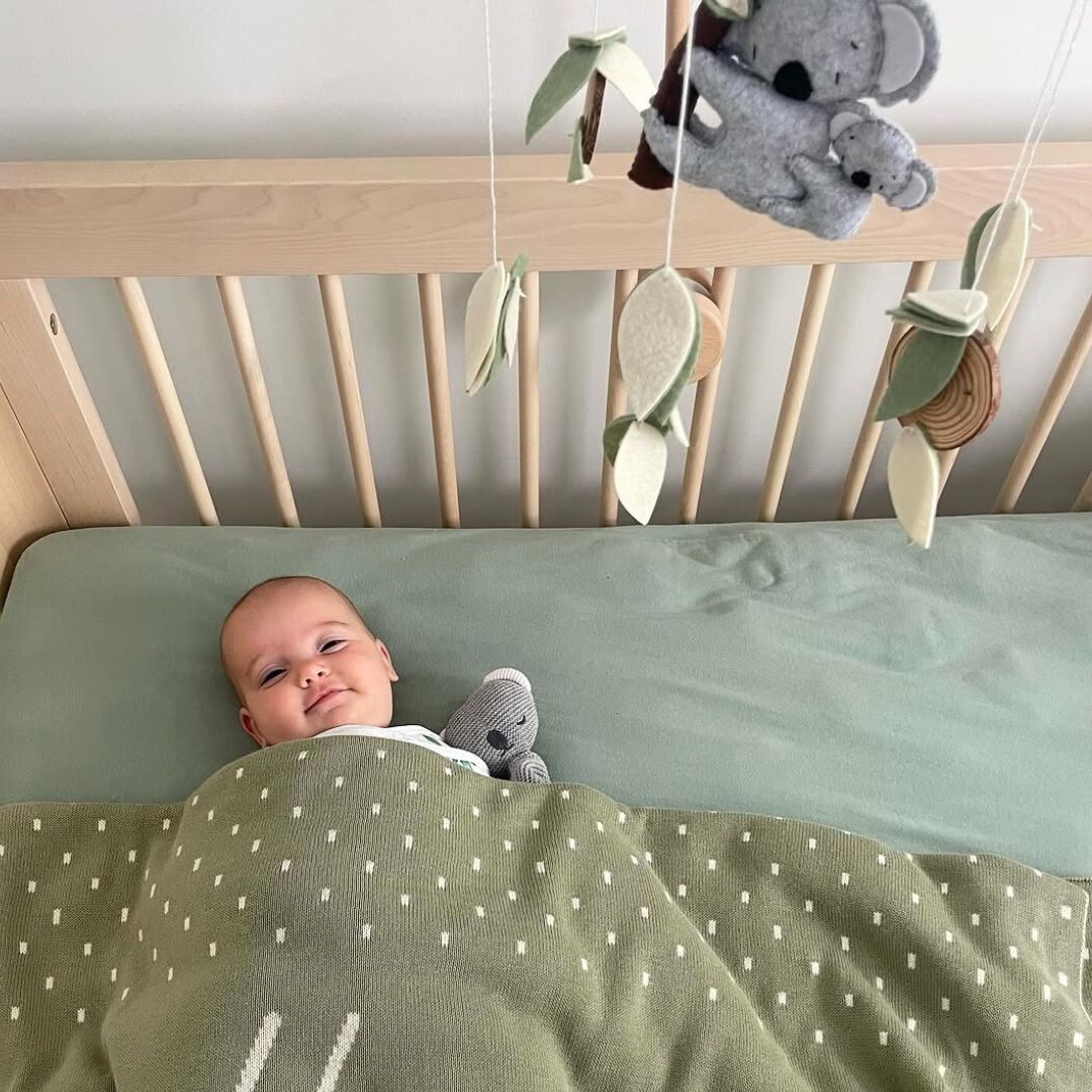 Koala Baby Cot Mobile - Handmade Felt & Wood Australian Nursery Mobile