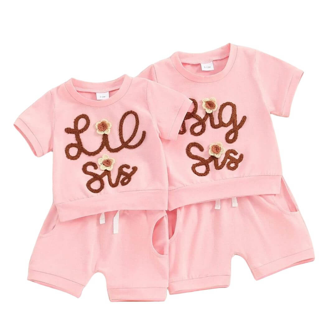 Lil Sis Pink Shorts Set | Little Sister Matching Outfit - Lulu Babe