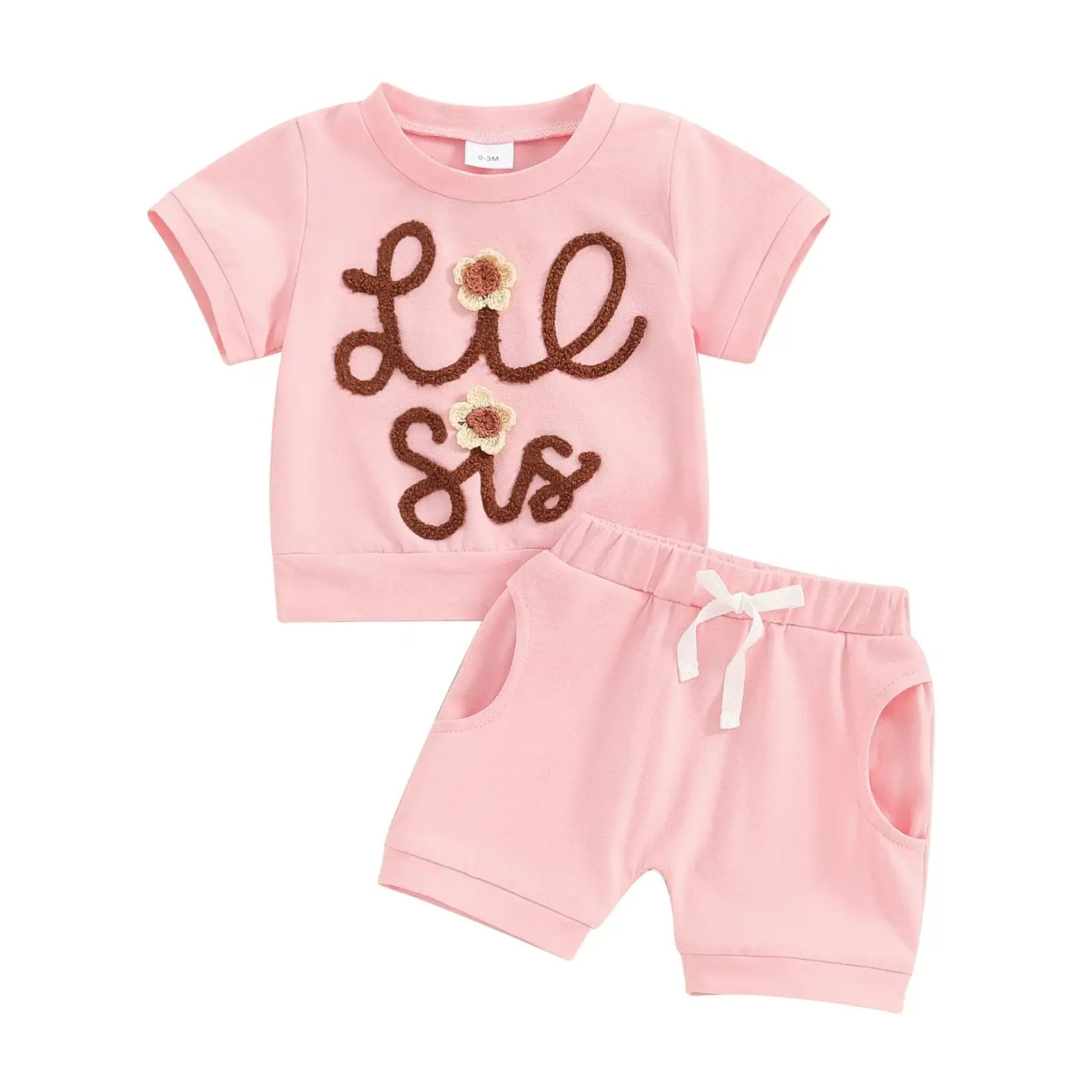 Lil Sis Pink Shorts Set | Little Sister Matching Outfit - Lulu Babe