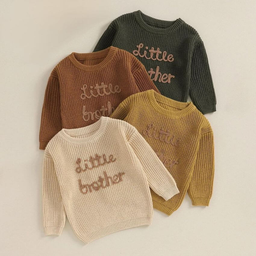 Little Brother Knit Jumpers in earthy colours - Lulu Babe