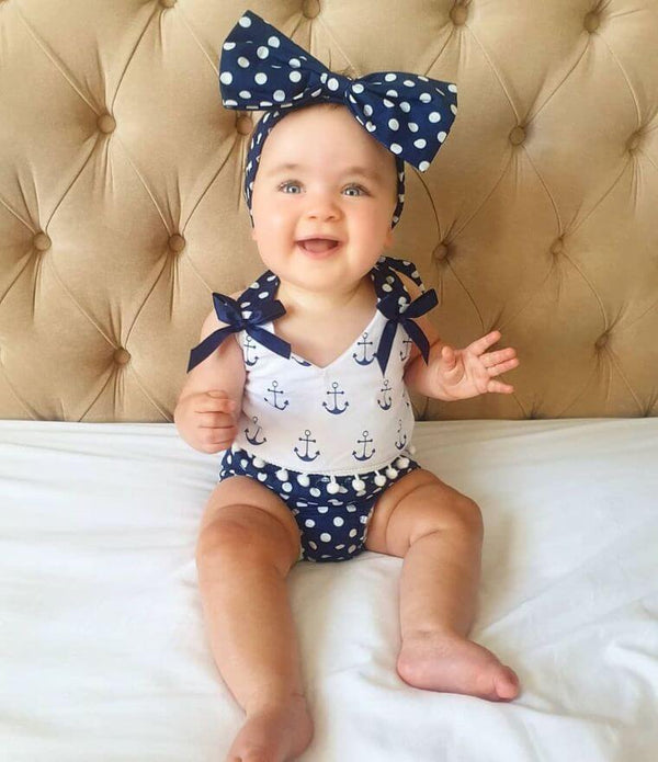 HOT Baby Girl Sailor Dress Baby Outfit Nautical Baby Sailor Dress
