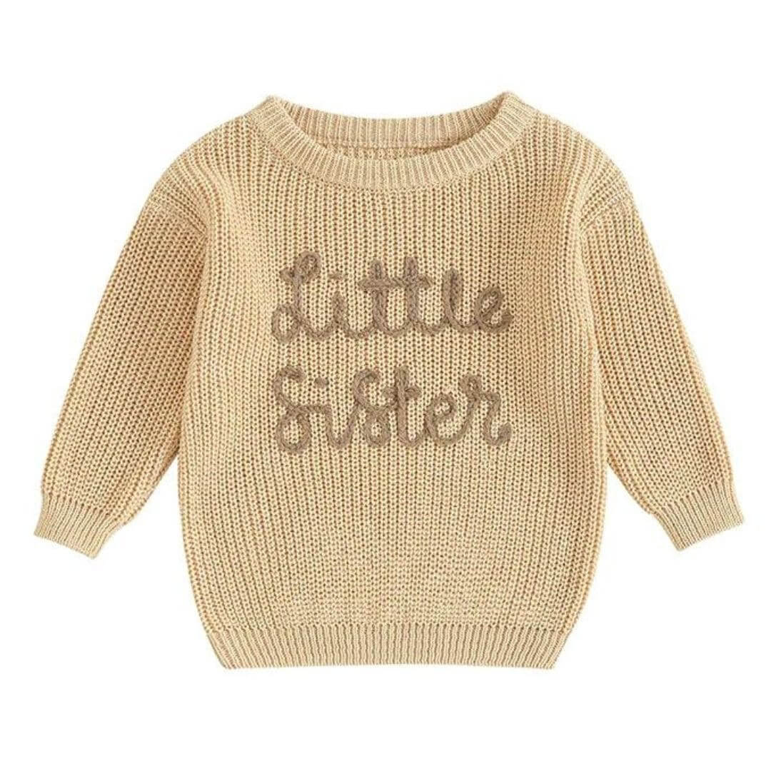 Little Siste Jumper for baby girls 0-18 months in beige knit