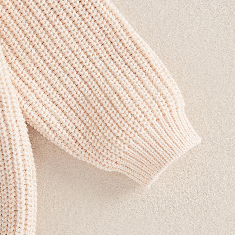 Love Bug baby knit jumper - closeup of sleeve detail