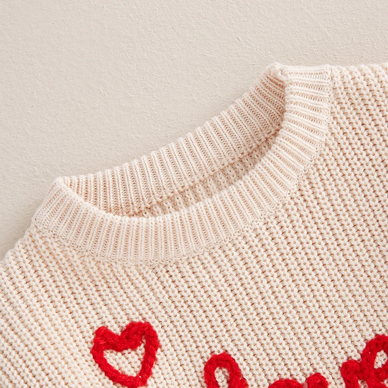 Love Bug baby knit jumper - closeup of knit fabric